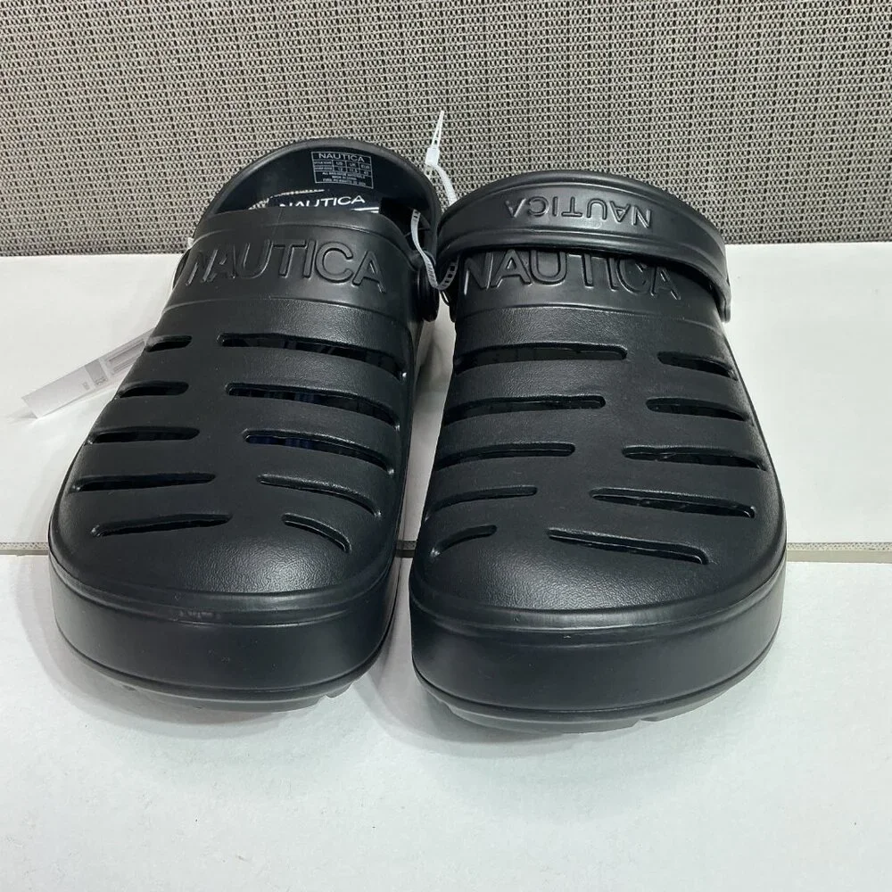 Nautica Mens River Edge Slip-On Clogs Size 12 Black - Picture 2 of 8